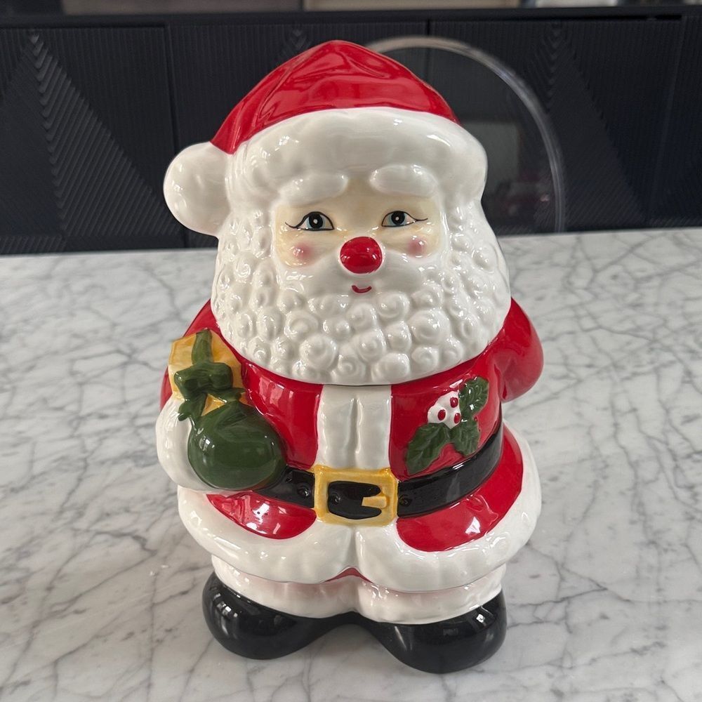 Vintage Santa Clause Christmas Cookie Jar Unique